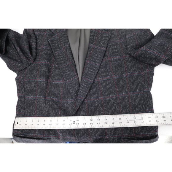 Vintage Christian Dior sport coat Men's 46R windowpane two button plaid  notch - Picture 8 of 12
